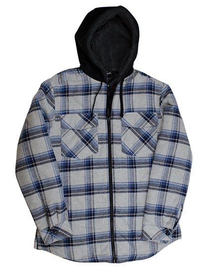 Men´s Flannel Jacket With Sherpa Hoodie (BU8620)