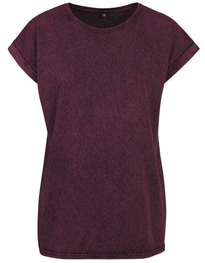 Ladies´ Acid Washed Extended Shoulder Tee (BY053)