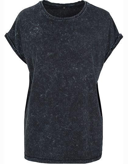 Ladies´ Acid Washed Extended Shoulder Tee (BY053)