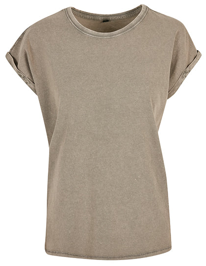 Ladies´ Acid Washed Extended Shoulder Tee (BY053)