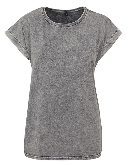 Ladies´ Acid Washed Extended Shoulder Tee (BY053)