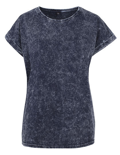 Ladies´ Acid Washed Extended Shoulder Tee (BY053)
