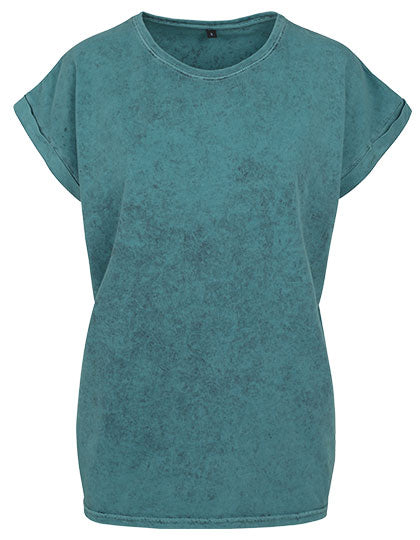 Ladies´ Acid Washed Extended Shoulder Tee (BY053)