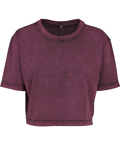 Ladies´ Acid Washed Cropped Tee (BY054)