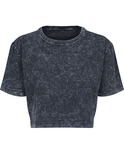 Ladies´ Acid Washed Cropped Tee (BY054)