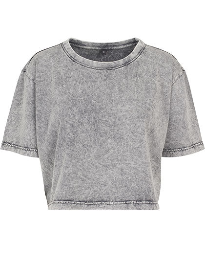Ladies´ Acid Washed Cropped Tee (BY054)
