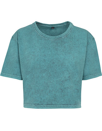 Ladies´ Acid Washed Cropped Tee (BY054)
