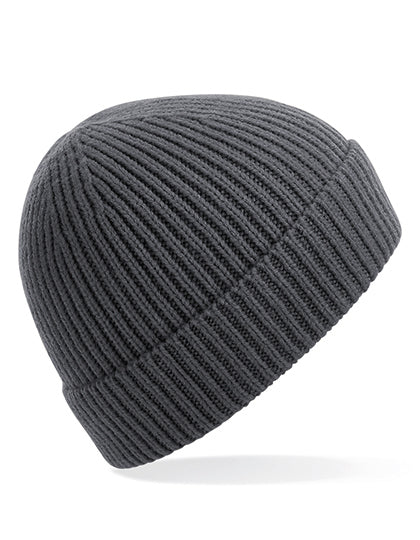 Engineered Knit Ribbed Pom Pom Beanie (CB382)