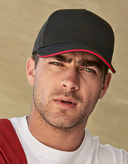 EarthAware® Classic Organic Cotton 5 Panel Cap - Sandwich Peak (CB825C)
