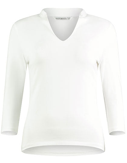 Regular Fit Mandarin Collar Top 3/4 Sleeve (K785)