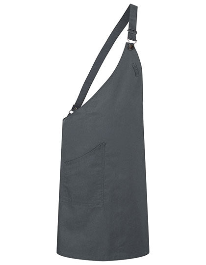 Asymmetrische Latzschürze Classic mit Tasche (KY118)