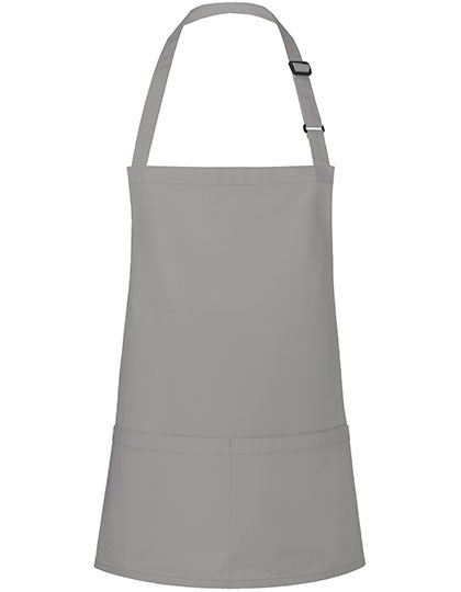 Kurze Latzschürze Basic mit Schnalle und Tasche (KY123)