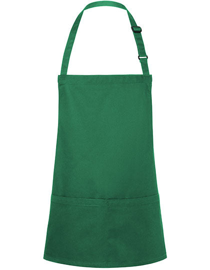 Kurze Latzschürze Basic mit Schnalle und Tasche (KY123)