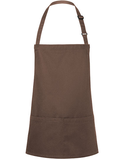 Kurze Latzschürze Basic mit Schnalle und Tasche (KY123)
