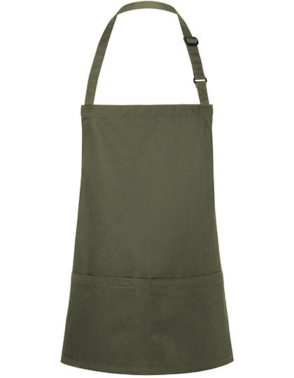 Kurze Latzschürze Basic mit Schnalle und Tasche (KY123)