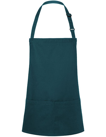 Kurze Latzschürze Basic mit Schnalle und Tasche (KY123)