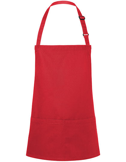 Kurze Latzschürze Basic mit Schnalle und Tasche (KY123)