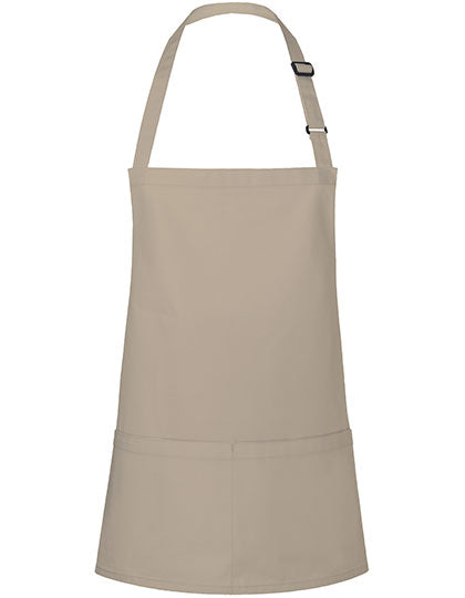 Kurze Latzschürze Basic mit Schnalle und Tasche (KY123)