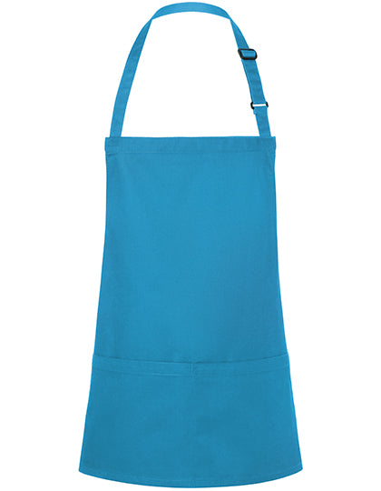 Kurze Latzschürze Basic mit Schnalle und Tasche (KY123)