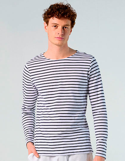 Men´s Long Sleeve Striped T-Shirt Marine (L01402)
