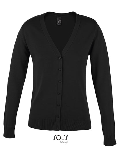 Women´s Golden V-Neck Knitted Cardigan (L419)
