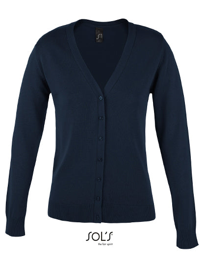 Women´s Golden V-Neck Knitted Cardigan (L419)