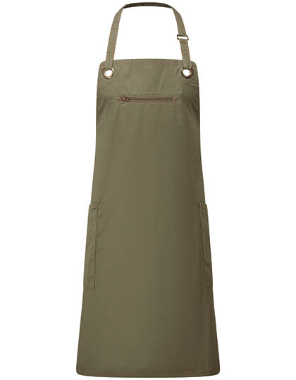 'Barley' Contrast Stitch Sustainable Bib Apron (PW121)