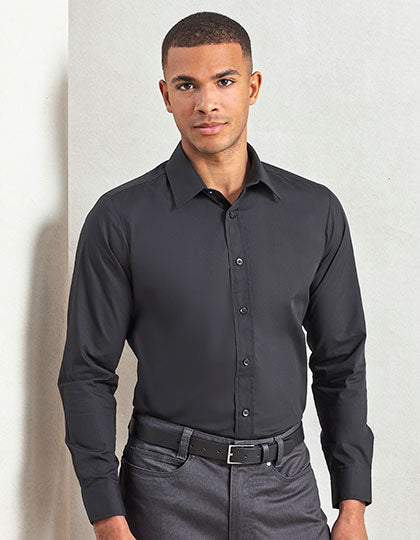 Men´s Long Sleeve Fitted Poplin Shirt (PW204)