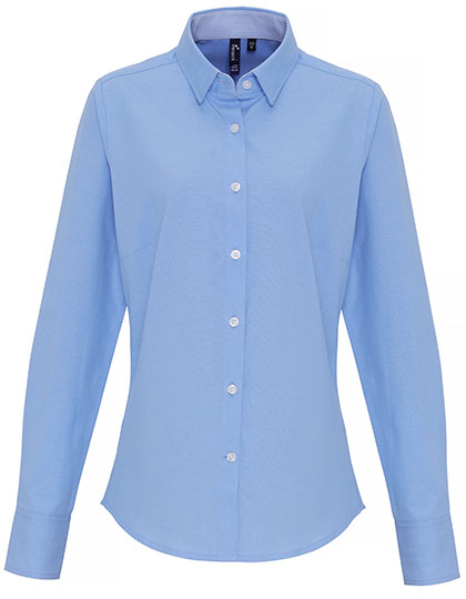 Women´s Cotton Rich Oxford Stripes Shirt (PW338)