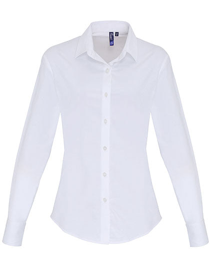 Women´s Stretch Fit Poplin Long Sleeve Cotton Shirt (PW344)