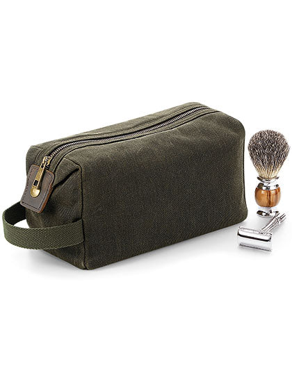 Heritage Waxed Canvas Wash Bag (QD651)