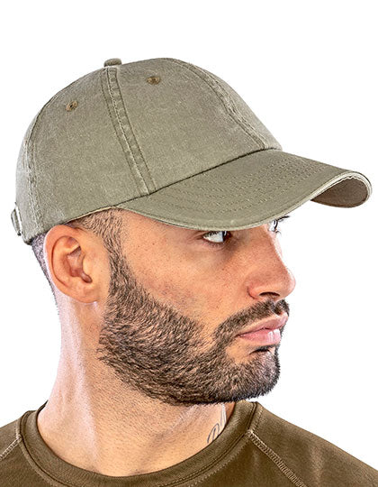 Washed Fine Line Cotton Cap With Sandwich Peak (RH54)
