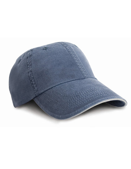 Washed Fine Line Cotton Cap With Sandwich Peak (RH54)
