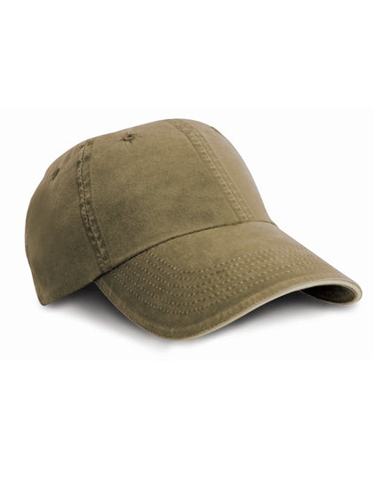 Washed Fine Line Cotton Cap With Sandwich Peak (RH54)