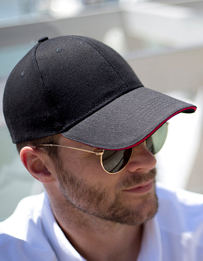 Memphis Brushed Cotton Low Profile Sandwich Peak Cap (RH91)