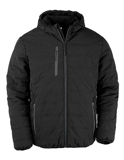 Recycled Black Compass Padded Winter Jacket (RT240)