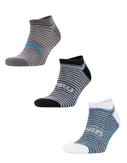 3-Pack Mixed Stripe Coolmax Sneaker Socks (RT295)