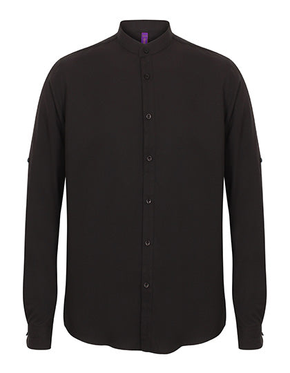 Men´s Mandarin Shirt Roll Tab Sleeve (W592)