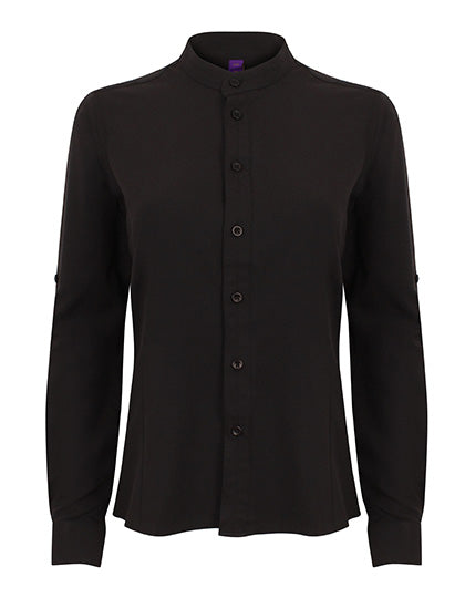 Ladies´ Mandarin Shirt Roll Tab Sleeve (W593)