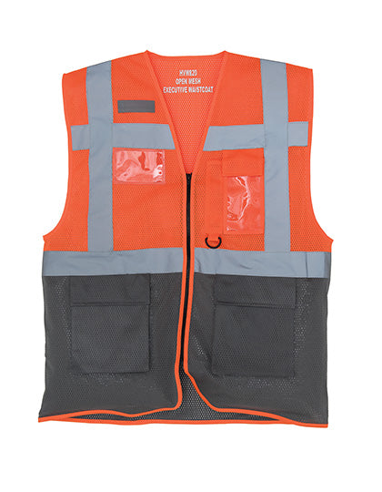 Hi-Vis Top Cool Recycled Open Mesh Executive Waistcoat (YK820)