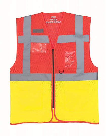 Hi-Vis Top Cool Recycled Open Mesh Executive Waistcoat (YK820)