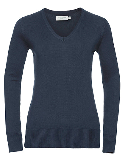 Ladies´ V-Neck Knitted Pullover (Z710F)