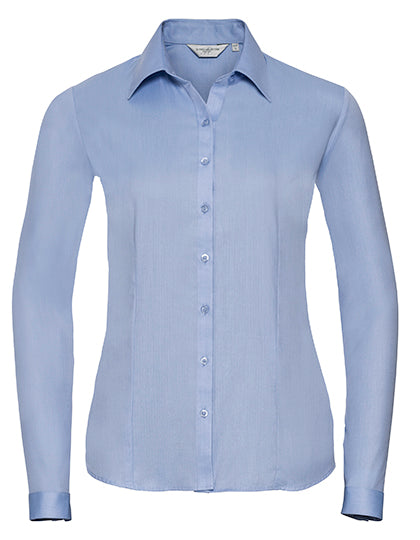 Ladies´ Long Sleeve Tailored Herringbone Shirt (Z962F)