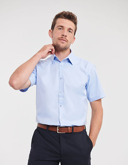 Men´s Short Sleeve Tailored Herringbone Shirt (Z963)