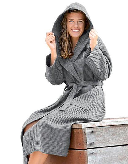 Robezz® Waffle Bathrobe With Hood (AR028)