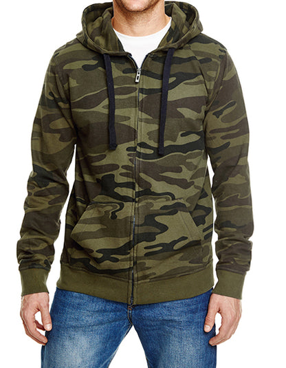 Full Zip Camo Hooded Sweat Jacket (BU8615)