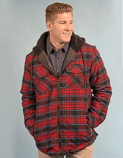 Men´s Flannel Jacket With Sherpa Hoodie (BU8620)