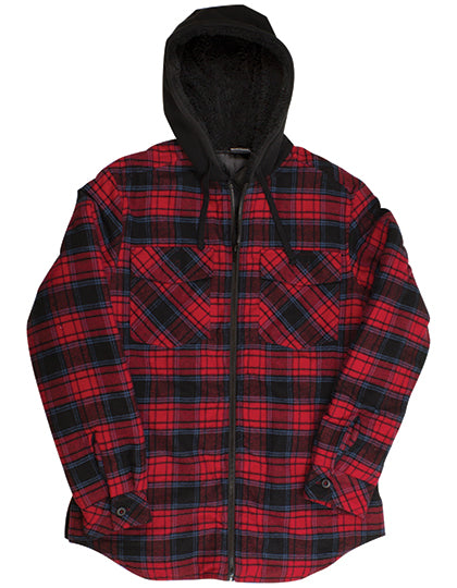 Men´s Flannel Jacket With Sherpa Hoodie (BU8620)