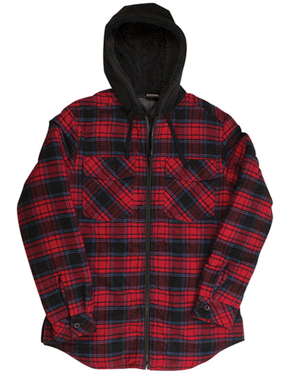 Men´s Flannel Jacket With Sherpa Hoodie (BU8620)