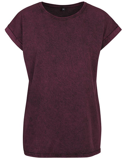 Ladies´ Acid Washed Extended Shoulder Tee (BY053)